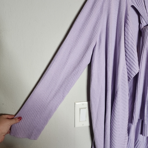 NWT Jones New York Angora Rabbit Hair Blend purple drape cardigan. 3X. - Picture 13 of 16